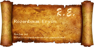 Rozenbaum Ervin névjegykártya